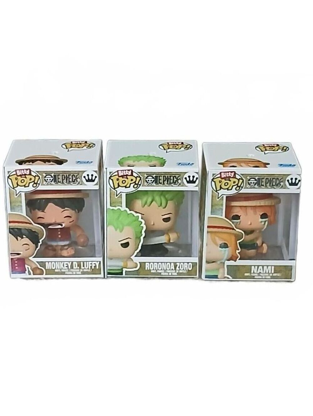 Funko Bitty Pop One Piece Series 1 Luffy Zoro Nami Straw Hat Crew 3pc Set NWOB